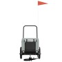 Haustier-Fahrradanhänger, Eisen-Oxford-Stoff, Grau, Schwarz von , Kinderwagen für Haustiere - Ref: Foro24-94014, Preis: 100,2...