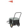 Haustier-Fahrradanhänger, Eisen-Oxford-Stoff, Grau, Schwarz von , Kinderwagen für Haustiere - Ref: Foro24-94014, Preis: 100,2...
