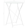 Garden bistro table and chairs set, 3 pieces, white steel by vidaXL, Garden sets - Ref: Foro24-44357, Price: 120,24 €, Discou...