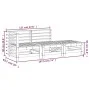 Gartenmöbel-Set 3-teilig aus massivem honigbraunem Kiefernholz von , Modulare Sofas für den Außenbereich - Ref: Foro24-825649...