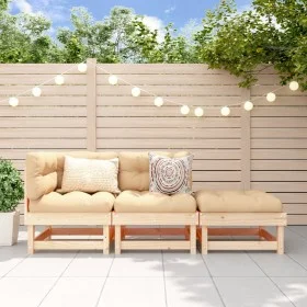 Gartenmöbel-Set 3-teilig aus massivem Kiefernholz von , Modulare Sofas für den Außenbereich - Ref: Foro24-825408, Preis: 132,...