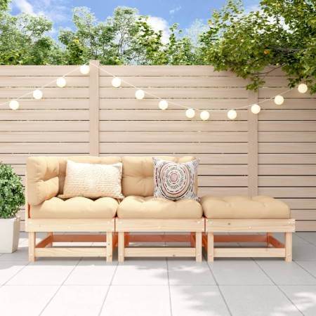 Gartenmöbel-Set 3-teilig aus massivem Kiefernholz von , Modulare Sofas für den Außenbereich - Ref: Foro24-825408, Preis: 137,...