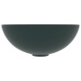 Lavabo de cuarto de baño redondo cerámica verde oscuro