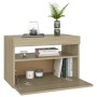 Nachttische mit LED 2 Stück Sonoma Sperrholz 60x35x40 cm von vidaXL, Nachttische - Ref: Foro24-3082781, Preis: 85,31 €, Rabat...