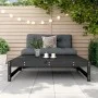 Gartenhocker aus massivem schwarzem Kiefernholz 120x80 cm von , Modulare Sofas für den Außenbereich - Ref: Foro24-825713, Pre...