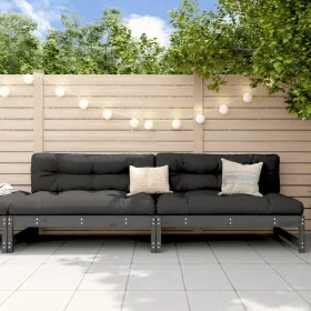Central garden sofas 2 pcs gray pine wood 120x80 cm by , Modular outdoor sofas - Ref: Foro24-825718, Price: 215,55 €, Discoun...
