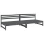 Central garden sofas 2 pcs gray pine wood 120x80 cm by , Modular outdoor sofas - Ref: Foro24-825718, Price: 206,55 €, Discoun...
