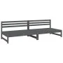 Central garden sofas 2 pcs gray pine wood 120x80 cm by , Modular outdoor sofas - Ref: Foro24-825718, Price: 215,55 €, Discoun...