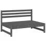 Central garden sofas 2 pcs gray pine wood 120x80 cm by , Modular outdoor sofas - Ref: Foro24-825718, Price: 215,55 €, Discoun...