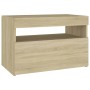 Nachttische mit LED 2 Stück Sonoma Sperrholz 60x35x40 cm von vidaXL, Nachttische - Ref: Foro24-3082781, Preis: 85,31 €, Rabat...