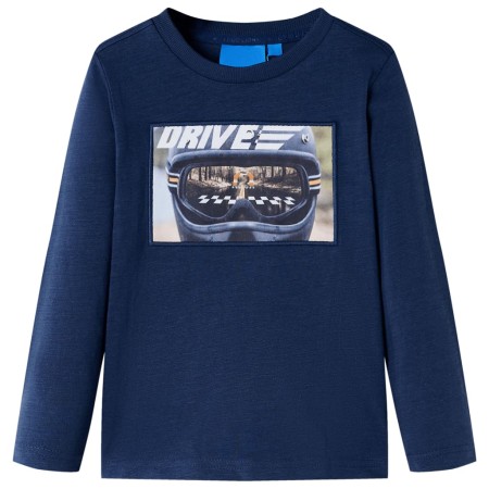 Camiseta infantil de manga larga azul marino melange 128 de , Camisetas para niños - Ref: Foro24-12632, Precio: 8,85 €, Descu...