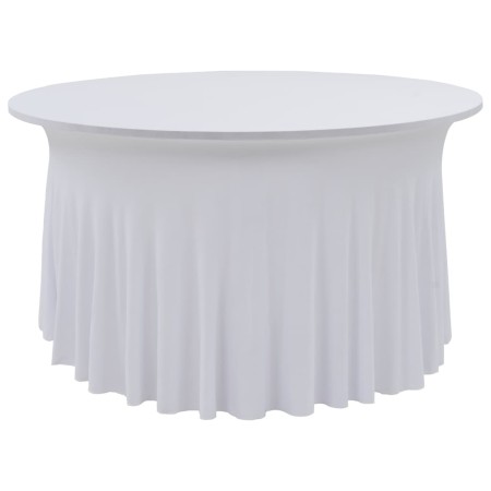 Elastische Tischdecken 2 Stück mit Rock 150x74 cm weiß von vidaXL, Abdeckungen - Ref: Foro24-133582, Preis: 47,30 €, Rabatt: %