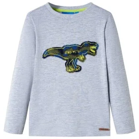 Camiseta infantil de manga larga gris melange 104 de , Camisetas para niños - Ref: Foro24-13260, Precio: 8,59 €, Descuento: %
