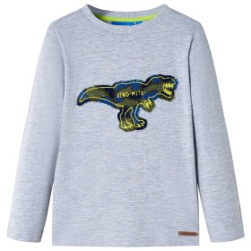 Langärmliges graues Melange-T-Shirt für Kinder 104 von , Kinder-T-Shirts - Ref: Foro24-13260, Preis: 8,66 €, Rabatt: %