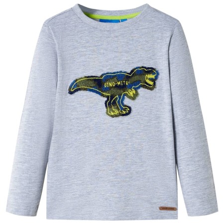 Langärmliges graues Melange-T-Shirt für Kinder 104 von , Kinder-T-Shirts - Ref: Foro24-13260, Preis: 8,66 €, Rabatt: %