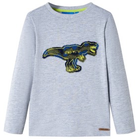 Langärmliges graumeliertes Kinder-T-Shirt 128 von , Kinder-T-Shirts - Ref: Foro24-13262, Preis: 8,76 €, Rabatt: %