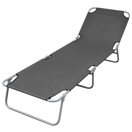 Folding lounger with adjustable backrest gray by vidaXL, Loungers - Ref: Foro24-44293, Price: 59,91 €, Discount: %
