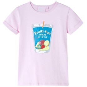 Camiseta infantil rosa suave 128