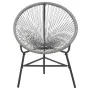 Runder grauer Gartenstuhl aus synthetischem Rattan von vidaXL, Gartenstühle - Ref: Foro24-44481, Preis: 79,73 €, Rabatt: %