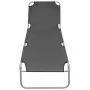 Folding lounger with adjustable backrest gray by vidaXL, Loungers - Ref: Foro24-44293, Price: 59,91 €, Discount: %