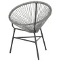 Runder grauer Gartenstuhl aus synthetischem Rattan von vidaXL, Gartenstühle - Ref: Foro24-44481, Preis: 79,73 €, Rabatt: %