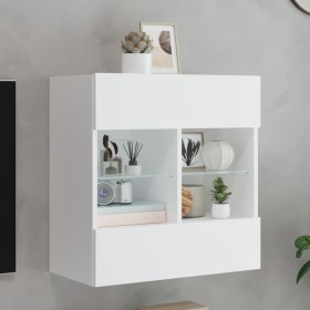 Wandmontierter TV-Schrank mit LED-Leuchten weiß 58,5 x 30 x 60,5 cm von , TV-Möbel - Ref: Foro24-837092, Preis: 57,66 €, Raba...
