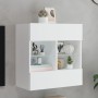 Mueble de TV de pared con luces LED blanco 58,5x30x60,5 cm de , Muebles TV - Ref: Foro24-837092, Precio: 57,60 €, Descuento: %