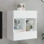Wall-mounted TV cabinet with LED lights white 58.5x30x60.5 cm by , TV Furniture - Ref: Foro24-837092, Price: 56,94 €, Discoun...