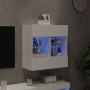 Wandmontierter TV-Schrank mit LED-Leuchten weiß 58,5 x 30 x 60,5 cm von , TV-Möbel - Ref: Foro24-837092, Preis: 57,66 €, Raba...