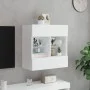Mueble de TV de pared con luces LED blanco 58,5x30x60,5 cm de , Muebles TV - Ref: Foro24-837092, Precio: 56,94 €, Descuento: %