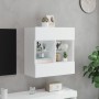 Wandmontierter TV-Schrank mit LED-Leuchten weiß 58,5 x 30 x 60,5 cm von , TV-Möbel - Ref: Foro24-837092, Preis: 57,66 €, Raba...