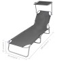 Folding lounger with adjustable backrest gray by vidaXL, Loungers - Ref: Foro24-44293, Price: 57,08 €, Discount: %