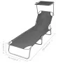 Folding lounger with adjustable backrest gray by vidaXL, Loungers - Ref: Foro24-44293, Price: 59,91 €, Discount: %