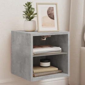 Wall-mounted TV cabinet with LED lights concrete gray 30x28.5x30 cm by , TV Furniture - Ref: Foro24-836979, Price: 26,47 €, D...