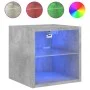 Wall-mounted TV cabinet with LED lights concrete gray 30x28.5x30 cm by , TV Furniture - Ref: Foro24-836979, Price: 26,47 €, D...