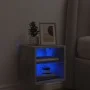 Wall-mounted TV cabinet with LED lights concrete gray 30x28.5x30 cm by , TV Furniture - Ref: Foro24-836979, Price: 26,47 €, D...