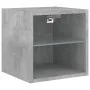 Wall-mounted TV cabinet with LED lights concrete gray 30x28.5x30 cm by , TV Furniture - Ref: Foro24-836979, Price: 26,47 €, D...