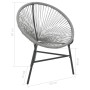 Runder grauer Gartenstuhl aus synthetischem Rattan von vidaXL, Gartenstühle - Ref: Foro24-44481, Preis: 80,97 €, Rabatt: %