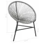 Runder grauer Gartenstuhl aus synthetischem Rattan von vidaXL, Gartenstühle - Ref: Foro24-44481, Preis: 79,73 €, Rabatt: %