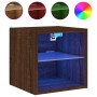 Mueble de TV de pared con luces LED roble marrón 30x28,5x30 cm de , Muebles TV - Ref: Foro24-836985, Precio: 27,23 €, Descuen...