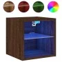 Wandmontierter TV-Schrank mit LED-Leuchten, braune Eiche, 30 x 28,5 x 30 cm von , TV-Möbel - Ref: Foro24-836985, Preis: 26,90...