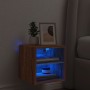 Mueble de TV de pared con luces LED roble marrón 30x28,5x30 cm de , Muebles TV - Ref: Foro24-836985, Precio: 27,23 €, Descuen...