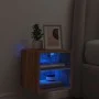 Wandmontierter TV-Schrank mit LED-Leuchten, braune Eiche, 30 x 28,5 x 30 cm von , TV-Möbel - Ref: Foro24-836985, Preis: 26,90...