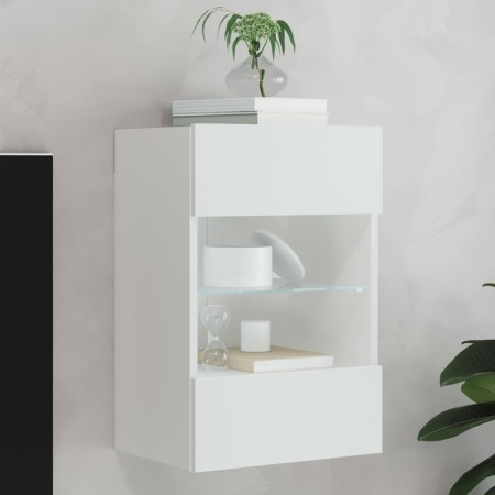 Wandmontierter TV-Schrank mit LED-Leuchten weiß 40x30x60,5 cm von , TV-Möbel - Ref: Foro24-837078, Preis: 43,66 €, Rabatt: %