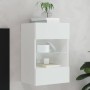 Mueble de TV de pared con luces LED blanco 40x30x60,5 cm de , Muebles TV - Ref: Foro24-837078, Precio: 43,62 €, Descuento: %