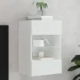Wandmontierter TV-Schrank mit LED-Leuchten weiß 40x30x60,5 cm von , TV-Möbel - Ref: Foro24-837078, Preis: 43,11 €, Rabatt: %