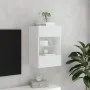 Wandmontierter TV-Schrank mit LED-Leuchten weiß 40x30x60,5 cm von , TV-Möbel - Ref: Foro24-837078, Preis: 43,11 €, Rabatt: %
