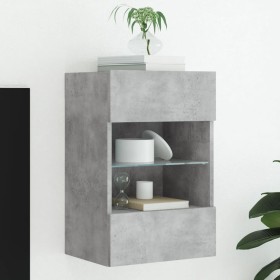 Wall-mounted TV cabinet with LED lights concrete gray 40x30x60.5 cm by , TV Furniture - Ref: Foro24-837084, Price: 51,57 €, D...