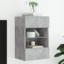 Wandmontierter TV-Schrank mit LED-Leuchten betongrau 40x30x60,5 cm von , TV-Möbel - Ref: Foro24-837084, Preis: 51,57 €, Rabat...