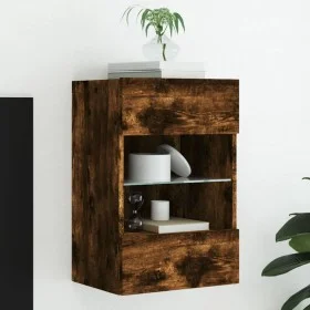 Mueble de TV de pared con luces LED roble ahumado 40x30x60,5 cm de , Muebles TV - Ref: Foro24-837086, Precio: 42,04 €, Descue...